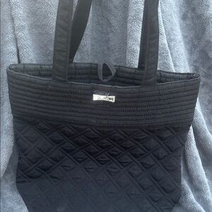 Black Quilted Tote Bag - Vera Bradley